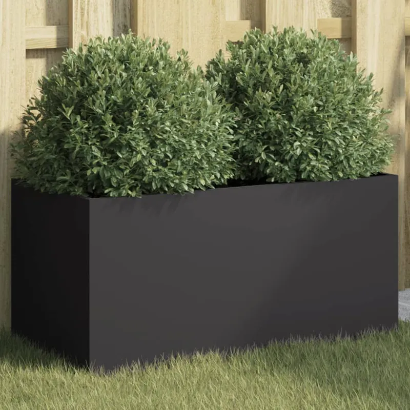 Jardinière noir 62x30x29 cm acier