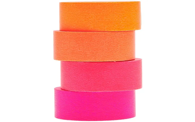 Rico Design Washi Tape 4 pezzi, Neonorange/Neonpink/Neonrot, 10 m