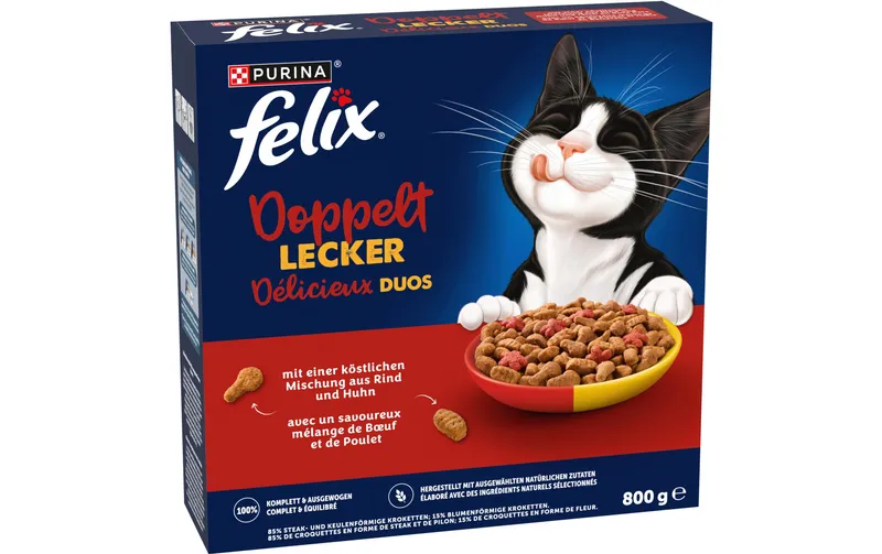 Felix Trockenfutter Doppelt Lecker Adult Fleisch 800 g