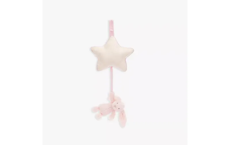 Jellycat Plüsch Schüchternes Hasen-Musikalisch Pull-Mobil, Pink