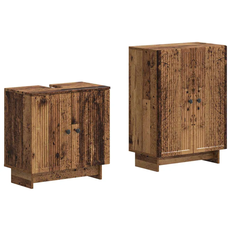 Ensemble de 2 meubles de salle de bain EDE Bois ancien