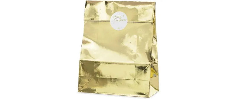 Partydeco Geschenktüte Gold, 25 x 38 x 11 cm