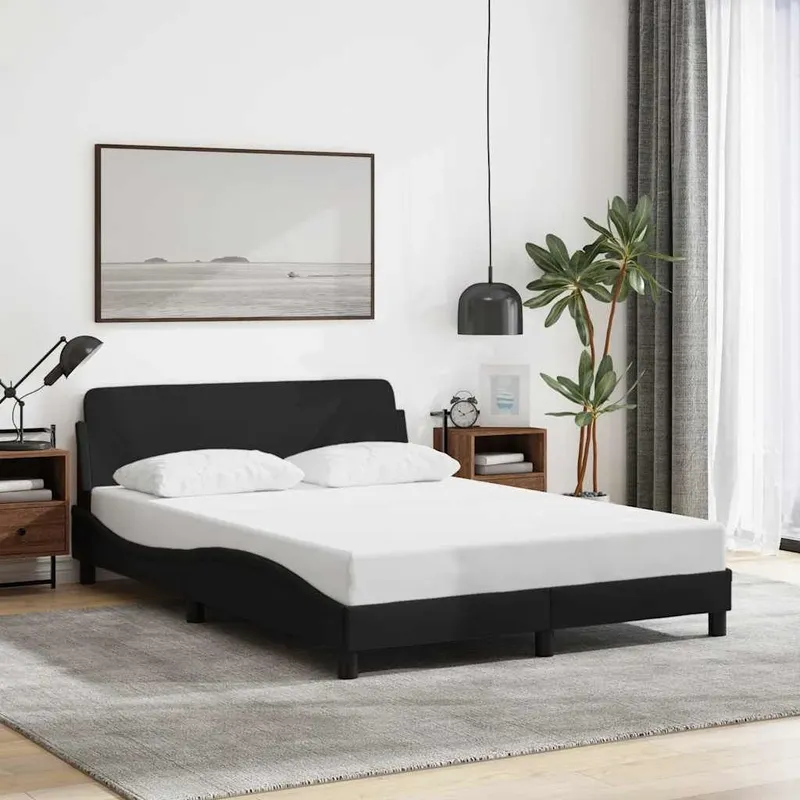 Bettgestell "Dover" Schwarz 140x190 cm Stoff