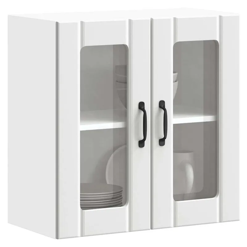 Küchen-Hängeschrank mit Glastür Lucca bianco derivato del legno