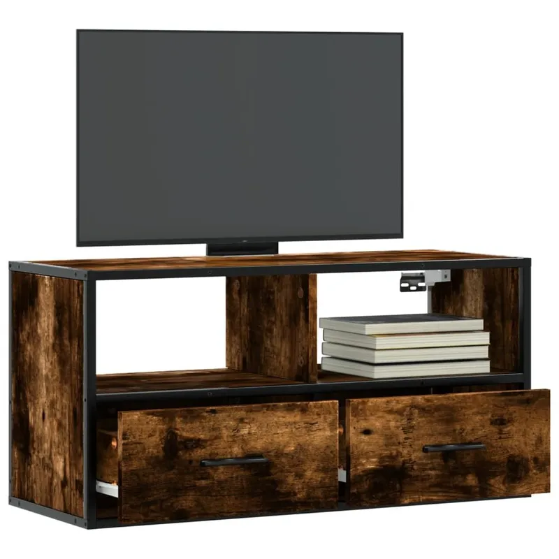 TV-Schrank Räuchereiche 80x31x39,5 cm derivato del legno und Metall