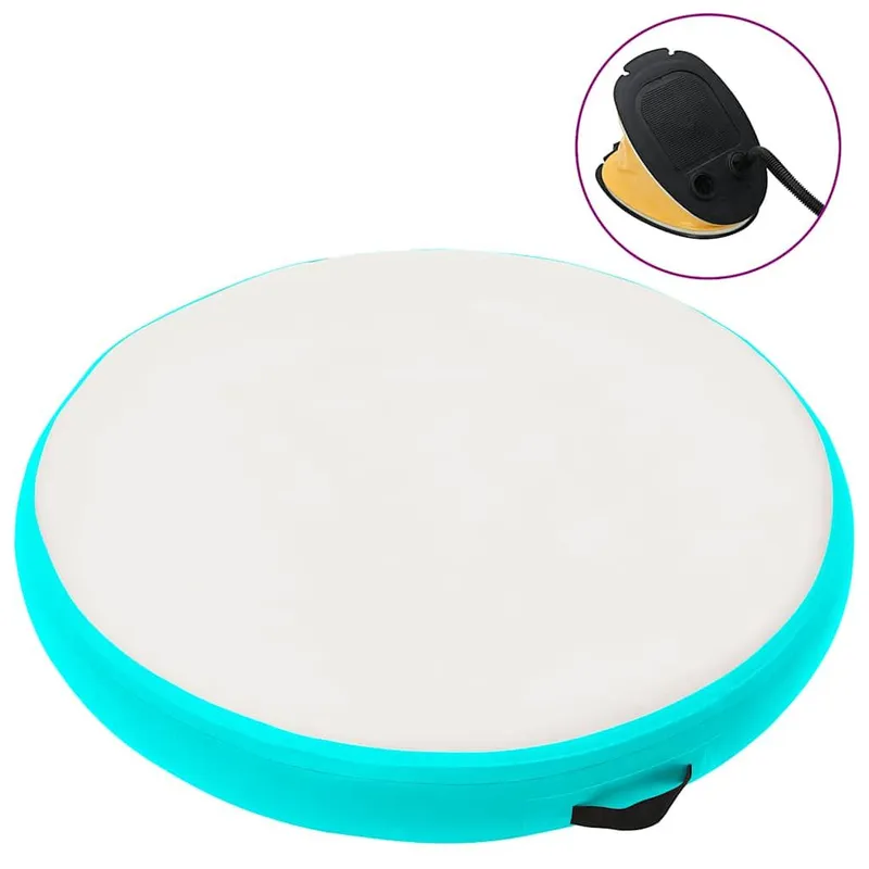 Aufblasbare Gymnastikmatte mit Pumpe 100x100x15 cm PVC green