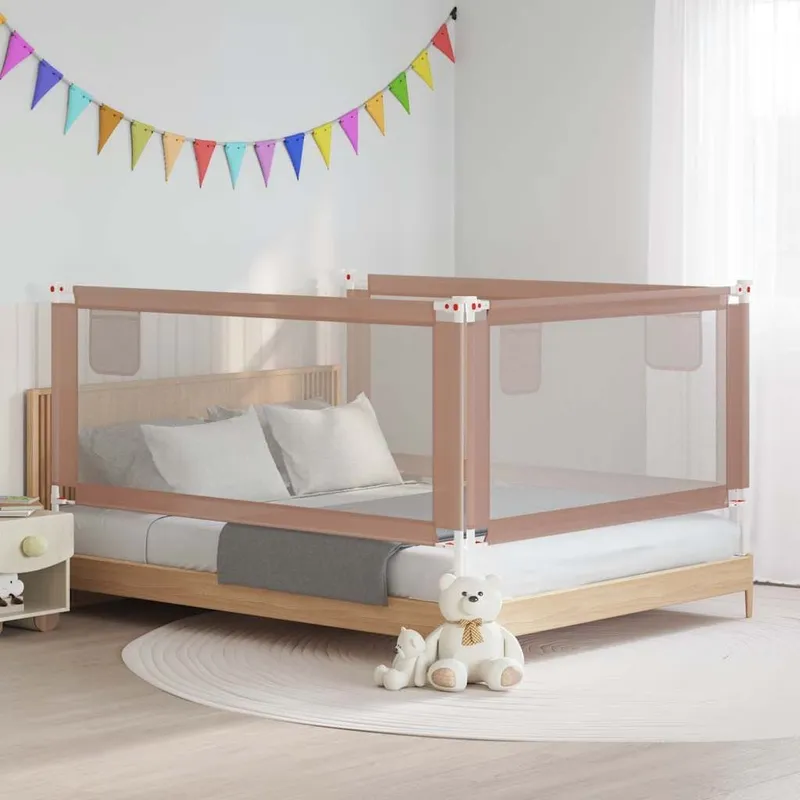Kleinkind-Bettschutzgitter Taupe 190x25 cm Stoff
