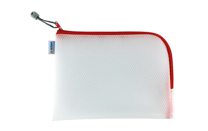 HERMA Etui Mesh Bag 26 x 20 cm, Rot/Weiss
