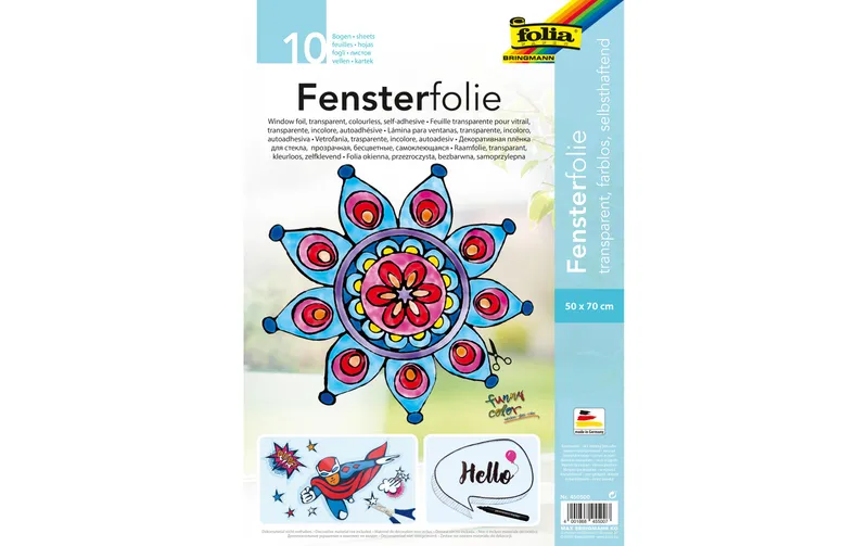 Folia Folie 50 x 70 cm Fenster, farblos, selbsthaftend