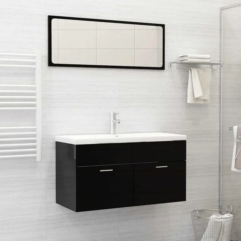 Lavabo encastré avec robinet 91x39x18 cm céramique blanc