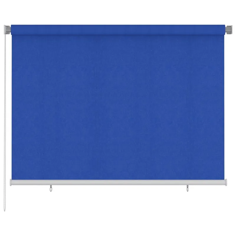 Store roulant d'extérieur 205 (l) x 140 (H) cm bleu HDPE