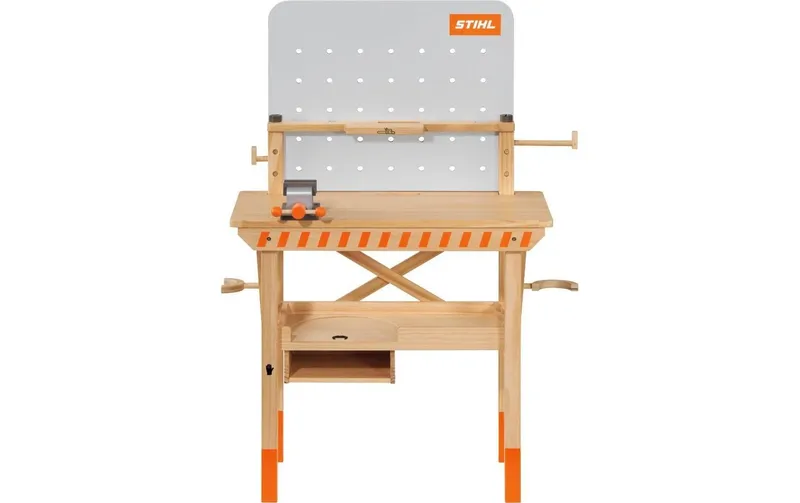Stihl Werkbank pour enfants, en Holz, avec Spielzeugwerkzeug