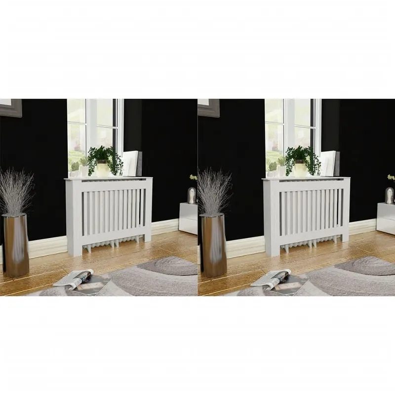 Heizkörperabdeckung 2 Stk. bianco derivato del legno 112 cm