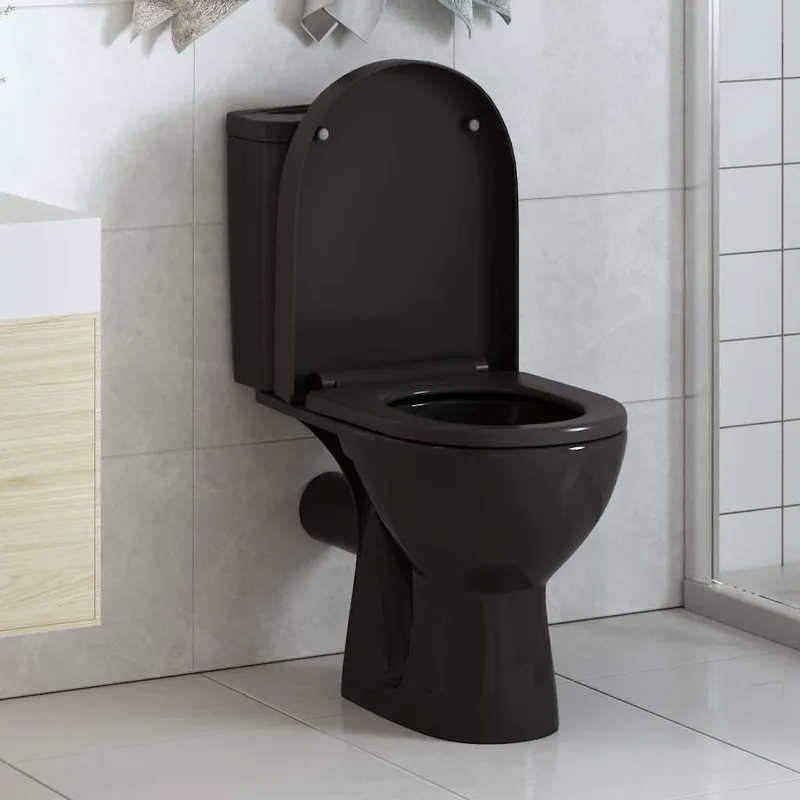 Toilettensitz mit Absenkautomatik und Quick-Release Schwarz