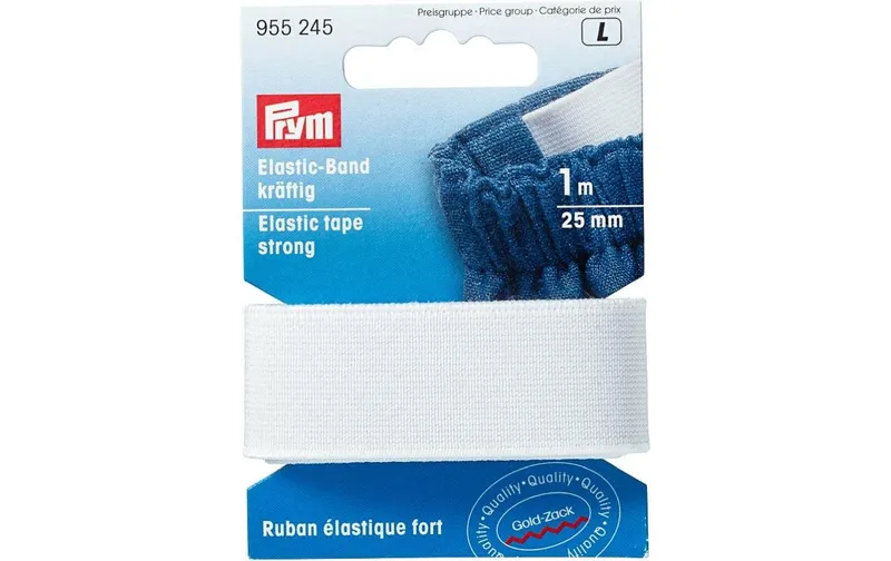 Prym Elastikband kräftig white, 1 m x 25 mm