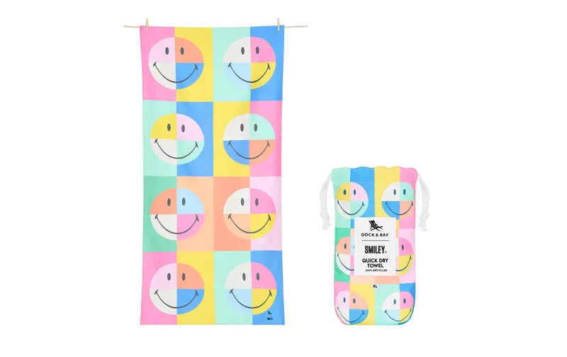 Dock & Bay Badetuch Smiley XL, multicolore