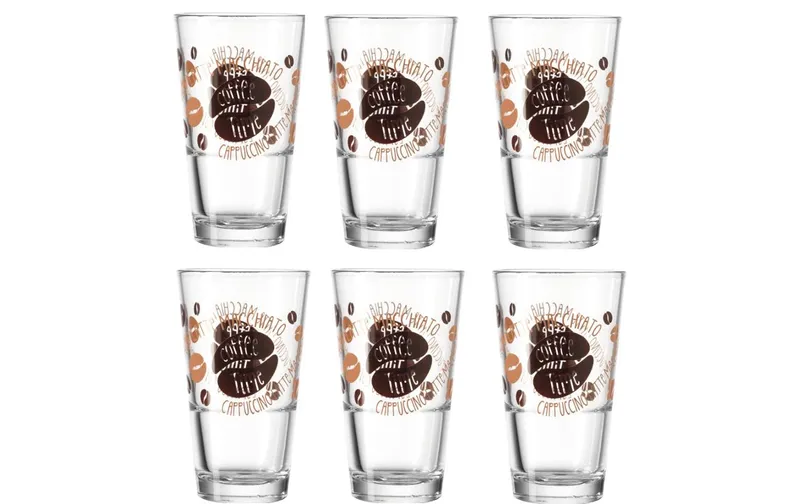 Montana Latte Macchiato Tasse Vintage 330 ml, 6 pièces, transparent