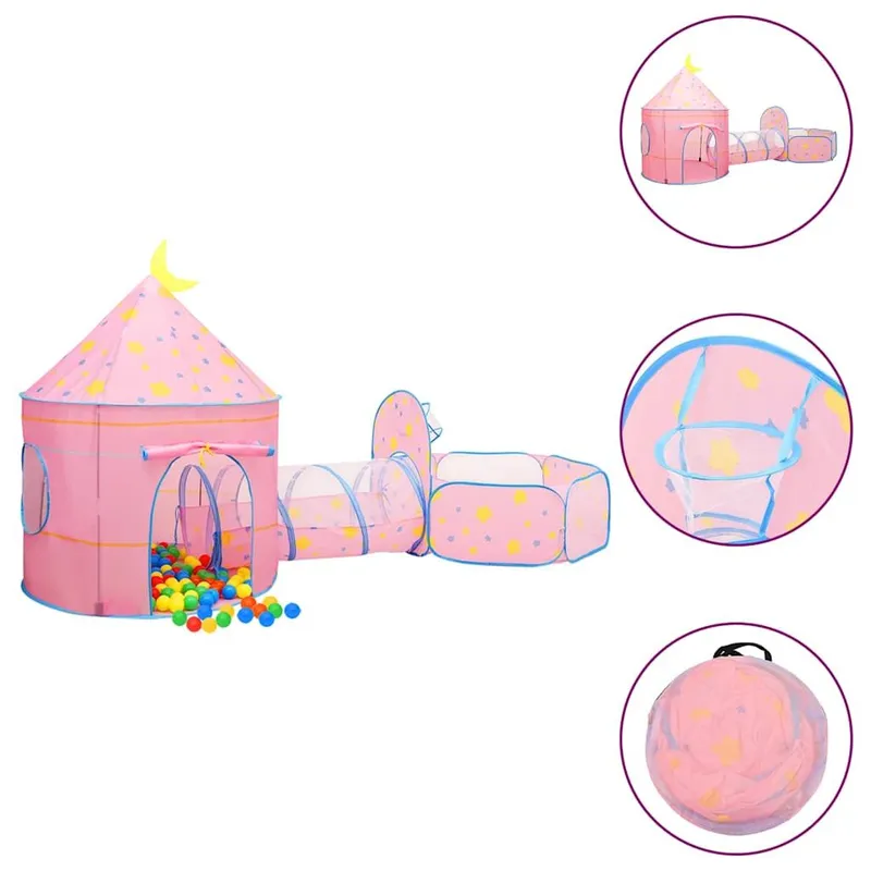 Spielzelt with 250 Bällen pink 301x120x128 cm