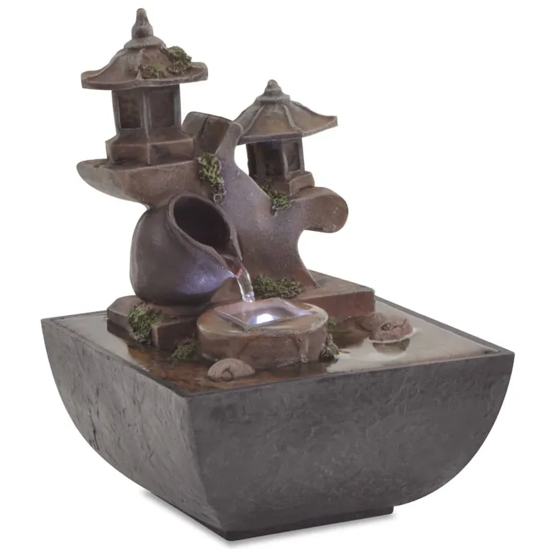Zimmerbrunnen con LED Polyresin