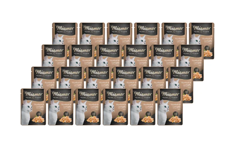 Miamor Nassfutter Feine Filets Thun in Lachs-Gelée, 24 x 100 g