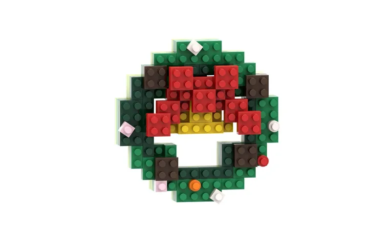 BRIXIES Bausteinmodell Weihnachtskranz in 105 Bausteinen