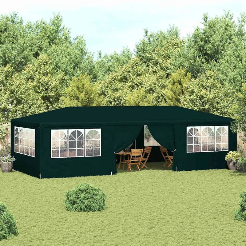 Profi-Partyzelt mit Seitenwänden 4×9 m verde 90 g/m²