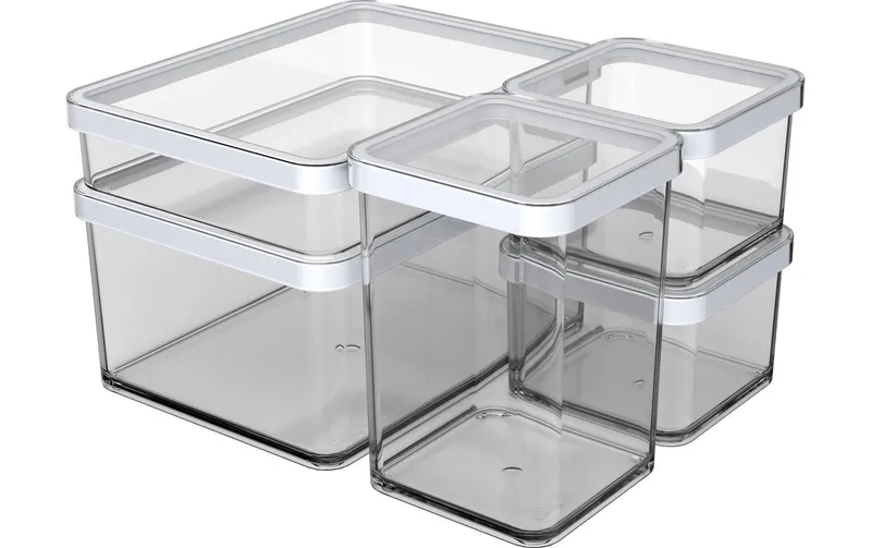 redho Vorratsdose Loft 5 pieces, 5.25 l, transparent/white