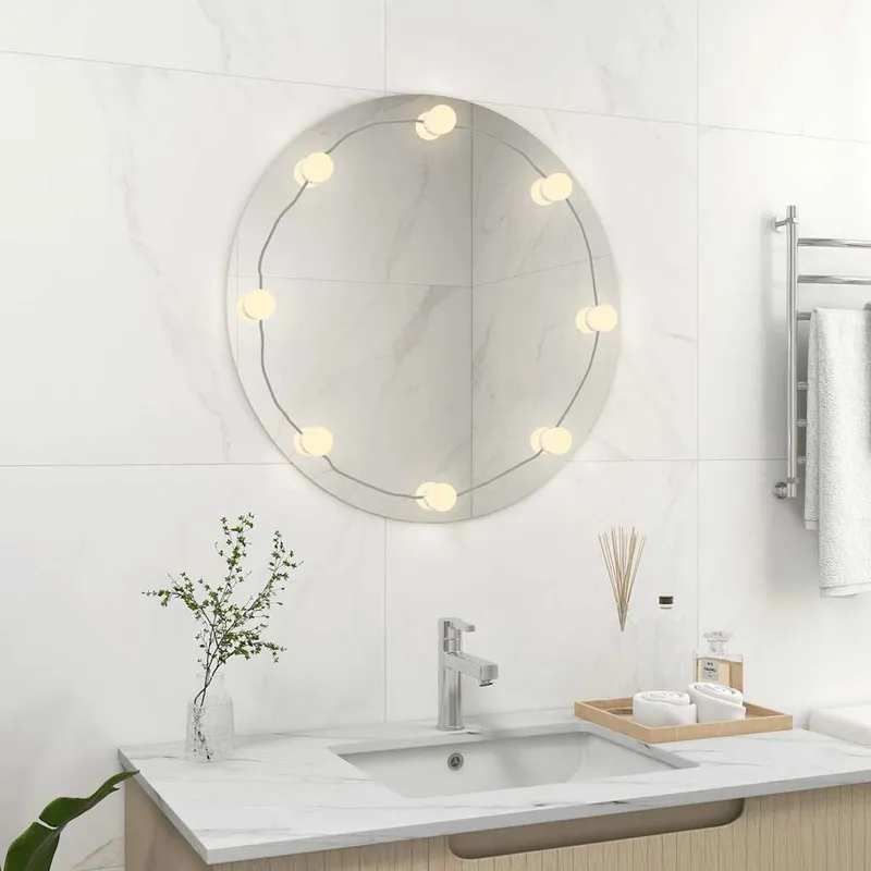 Wandspiegel con LED-Beleuchtung Rund vetro