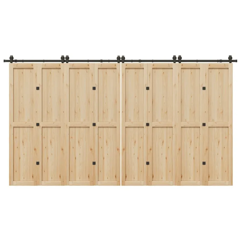 Schiebetürbeschlag-Set 400 cm Stahl nero