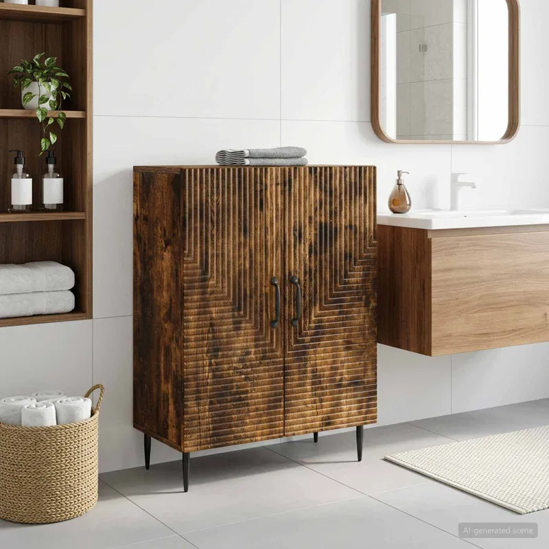 Badezimmer Aufbewahrungsschrank HAARLEM Raucheiche