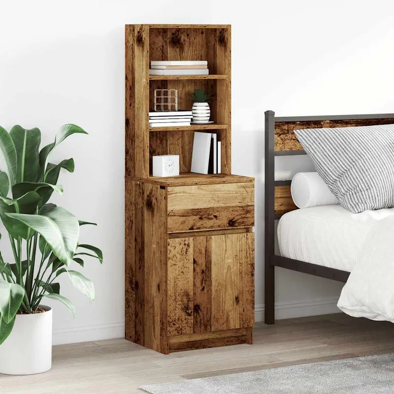 Nachttisch Altholz-Optik 39x35x125 cm derivato del legno