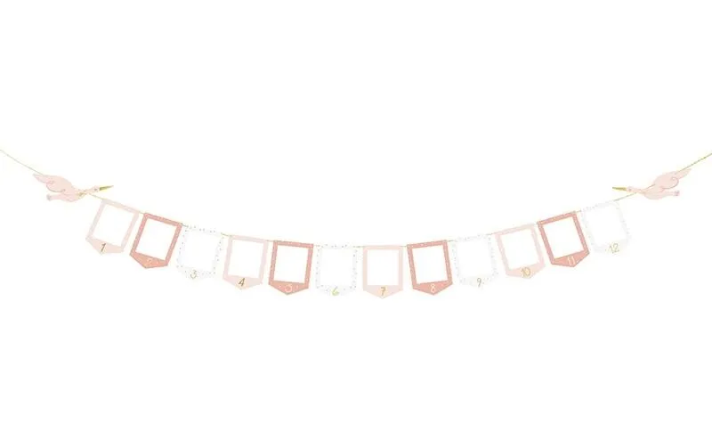 Partydeco Girlande Storch Rosa, 10.5 x 15 cm, 3 m