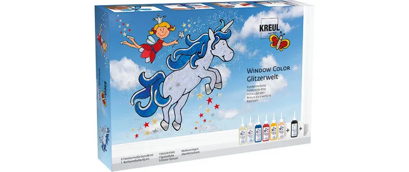 Kreul Fensterfarbe Window Color Set Glitzer 80 ml x 6 pieces