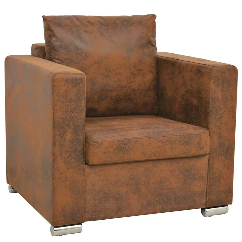 Sessel marrone 82x73x82 cm Wildlederimitat