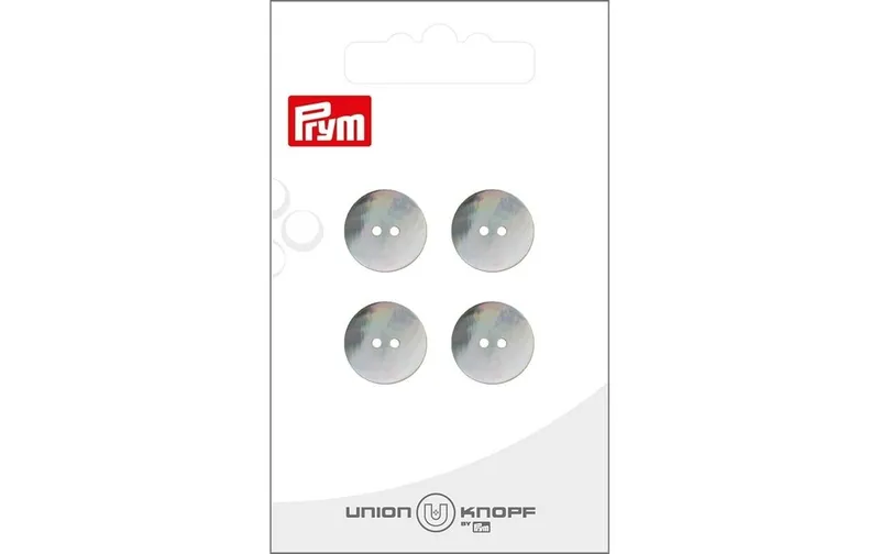 Prym Union Knopf Knöpfe Perlmutt 14 mm, 4 pezzi, bianco