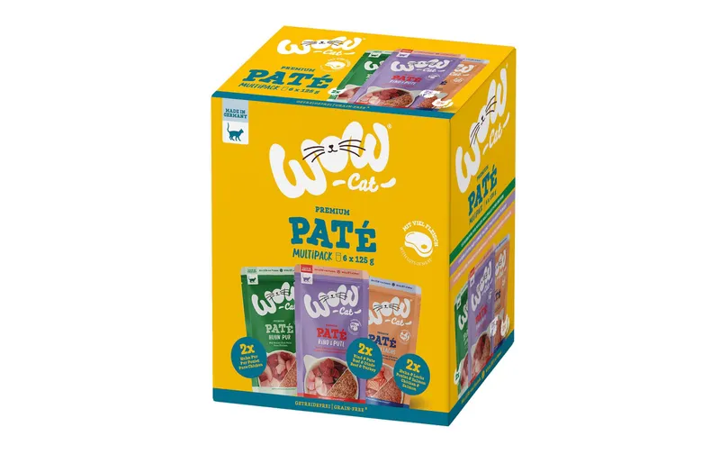 WOW Nassfutter Premium Paté Multipack, 6 x 125 g