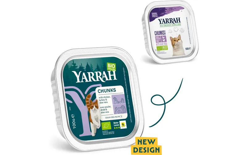 Yarrah Bio-Nassfutter Bio Chunks mit Huhn & Truthahn 32x 100 g