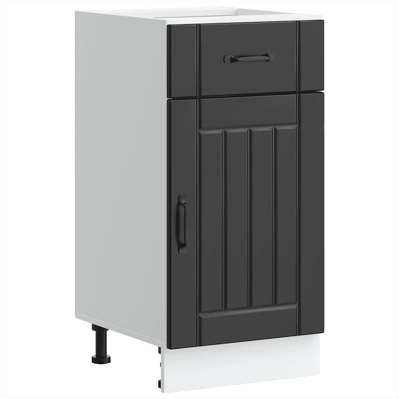 Küchen-Unterschrank Lucca Schwarz Holzwerkstoff