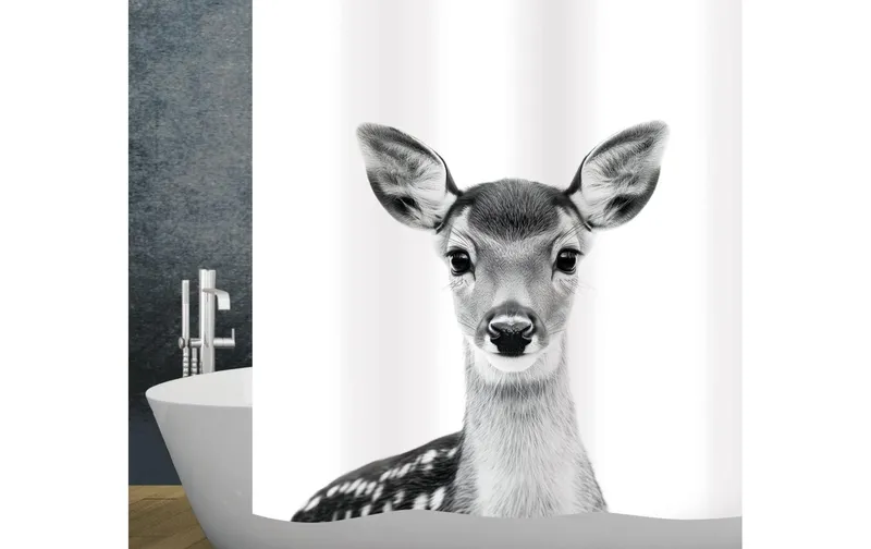 diaqua® Duschvorhang Bambi 180 x 200 cm, grey/white