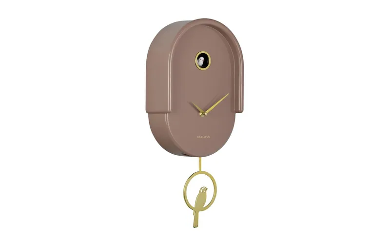 KARLSSON Wanduhr Tweet Mocha Brown