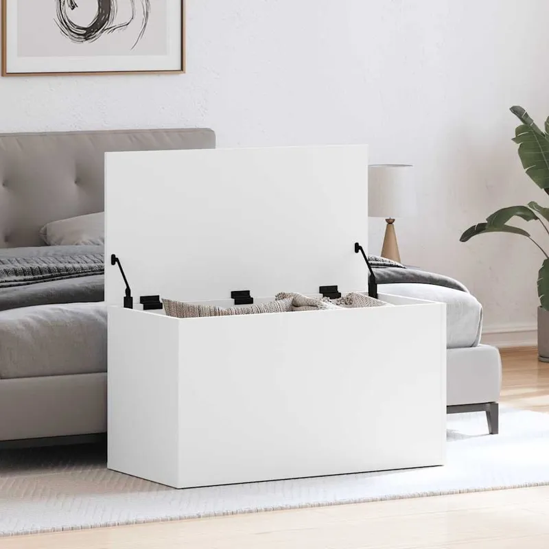 Aufbewahrungstruhe bianco 84x42x46 cm derivato del legno