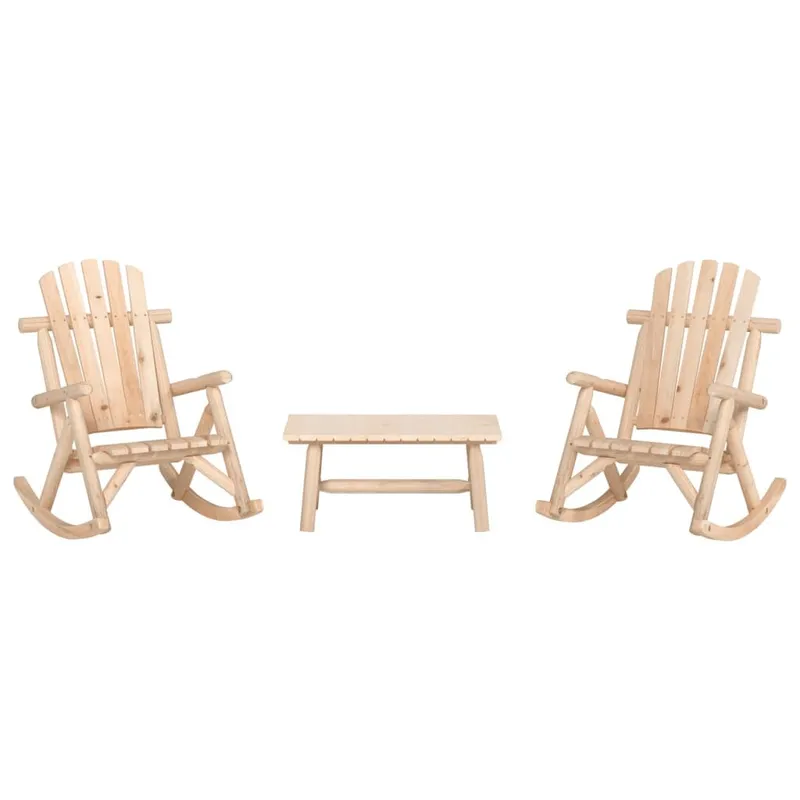 3-tlg. Garten-Lounge-Set Massivholz Fichte