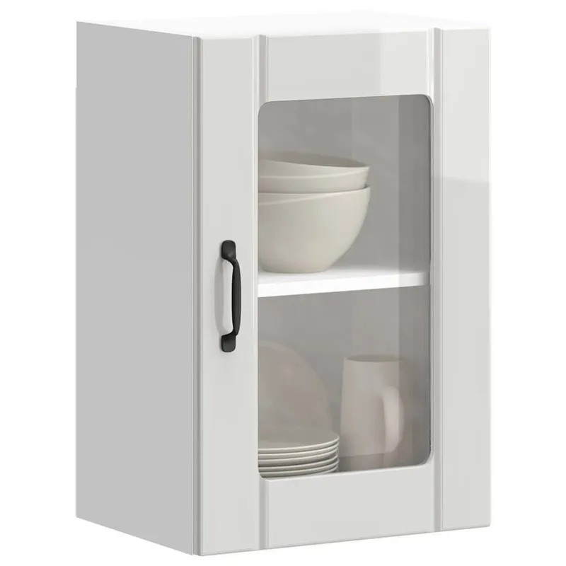 Küchen-Hängeschrank mit Glastür Lucca Hochglanz-Weiß