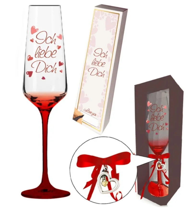 Sektglass Ich Liebe Dich with