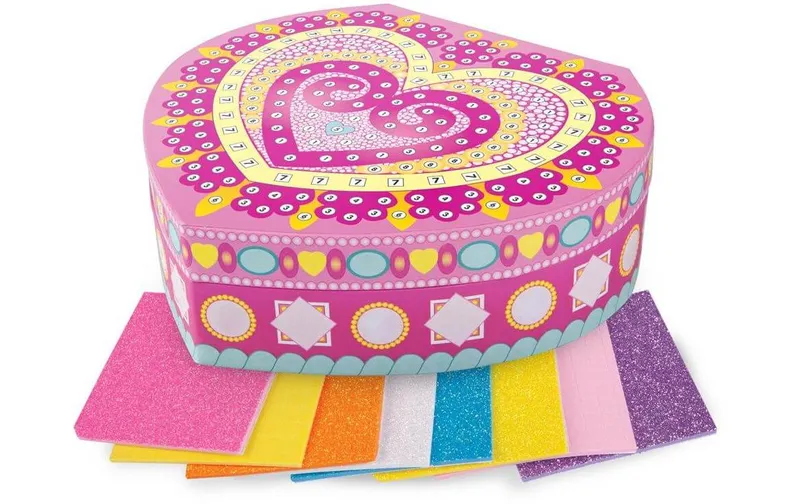 vedes Bastelset Sticky Mosaics: Schmuckkästchen «Herz»