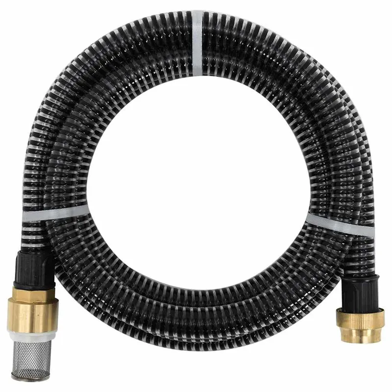 Saugschlauch mit Messing-Anschlüssen nero 1,1" 5 m PVC