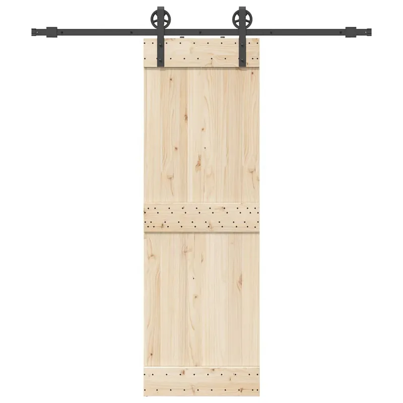 Schiebetürbeschlag-Set 200 cm Stahl Schwarz