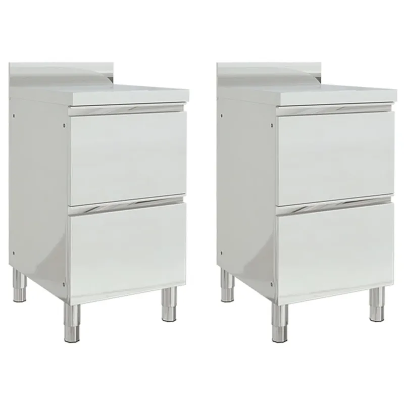 Armoires de cuisine commerciales avec 2 tiroirs 2 pièces 50 x 60 x 96 cm