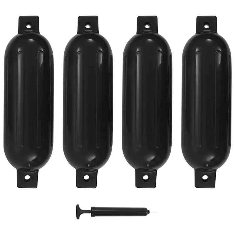 Bootsfender 4 Stk. Schwarz Ø 14x50 cm PVC