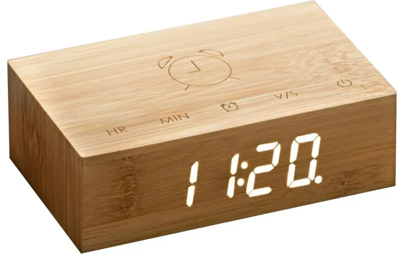 Gingko Digitalwecker Flip Click Clock brown